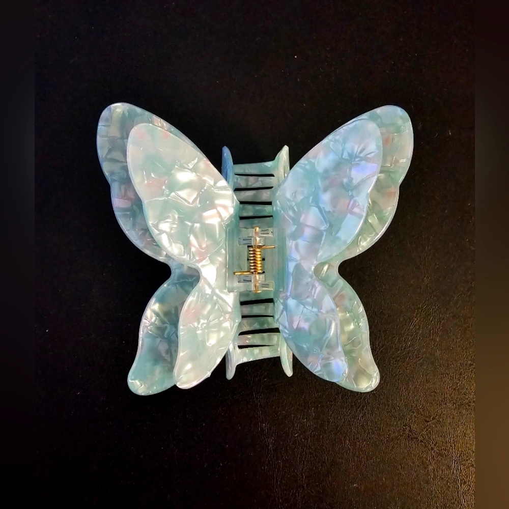 Butterfly Acrylic Hair Claw Light Blue